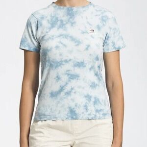 North Face Tie Dye Tonal Lifestyle T-Shirt Women's Tourmaline Blue Tee Size M